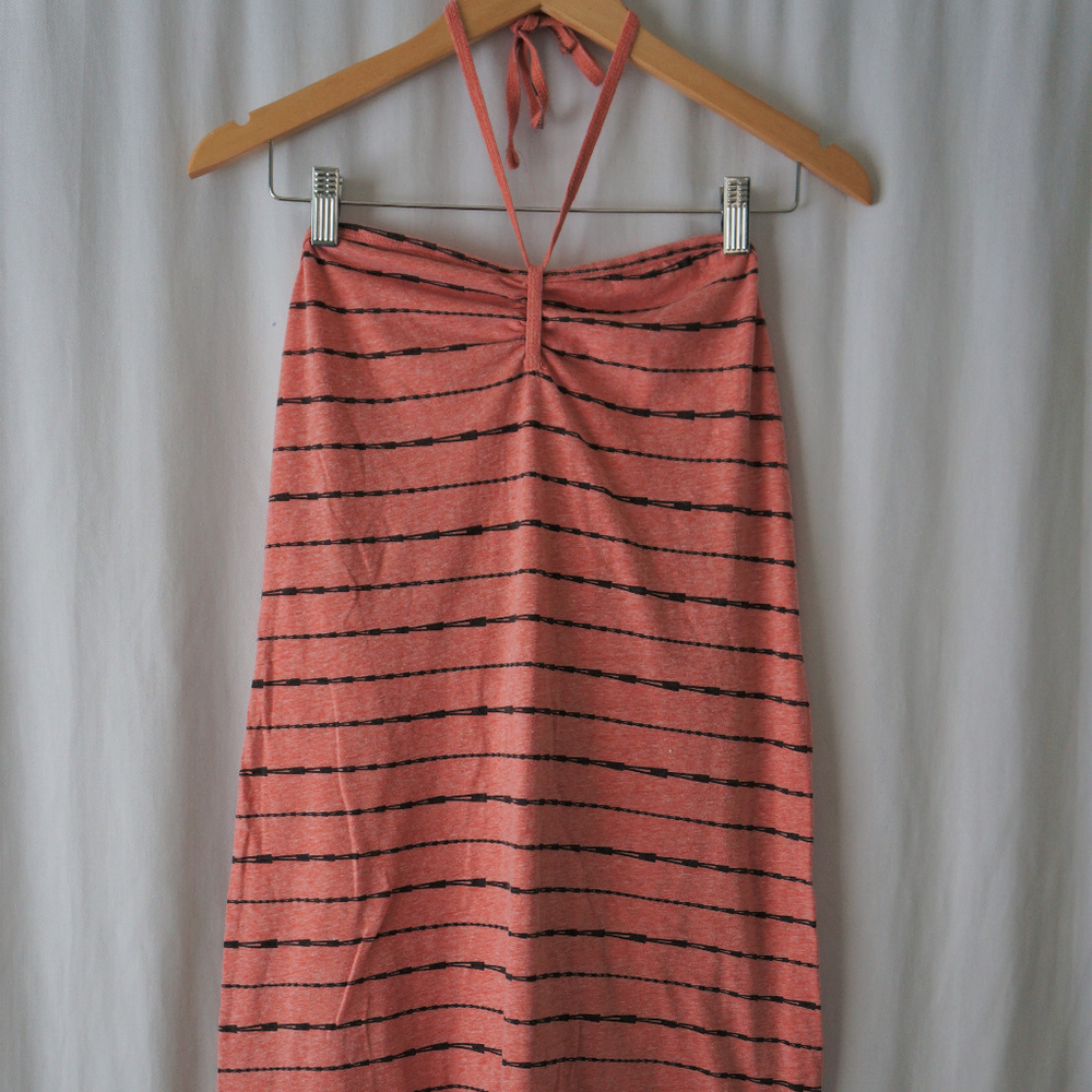 Volcom Striped Halter/Strapless Fitted Dress